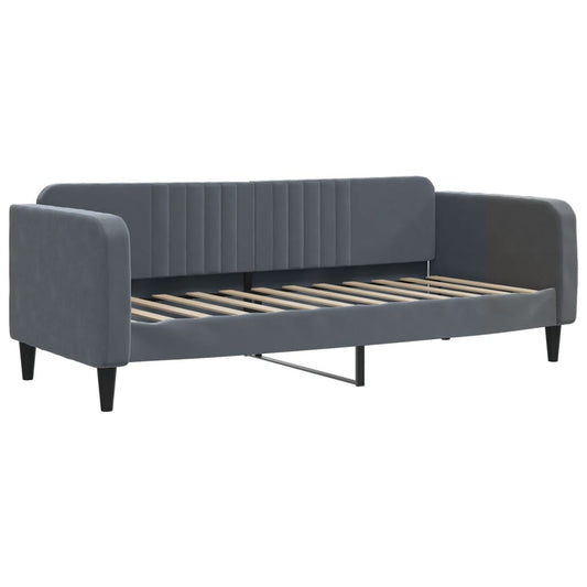 Day Bed without Mattress Dark Grey 90x190 cm Velvet Day Bed without Mattress Dark Grey 90x190 cm Velvet