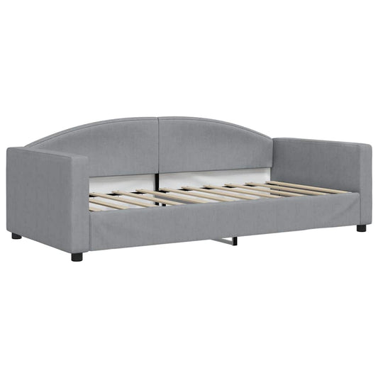 Day Bed without Mattress Light Grey 90x190 cm Fabric Day Bed without Mattress Light Grey 90x190 cm Fabric