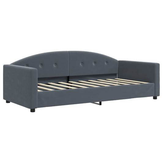 Day Bed without Mattress Dark Grey 90x190 cm Velvet Day Bed without Mattress Dark Grey 90x190 cm Velvet
