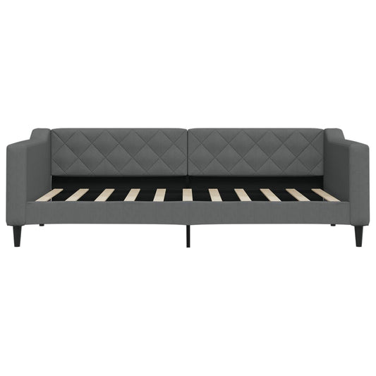 Day Bed without Mattress Dark Grey 90x190 cm Fabric Day Bed without Mattress Dark Grey 90x190 cm Fabric