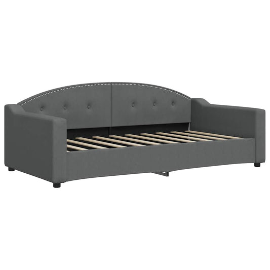 Day Bed without Mattress Dark Grey 90x190 cm Fabric Day Bed without Mattress Dark Grey 90x190 cm Fabric