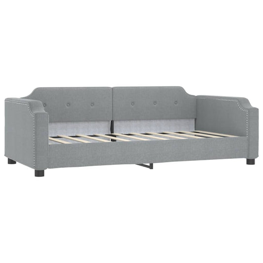 Day Bed without Mattress Light Grey 90x190 cm Fabric Day Bed without Mattress Light Grey 90x190 cm Fabric