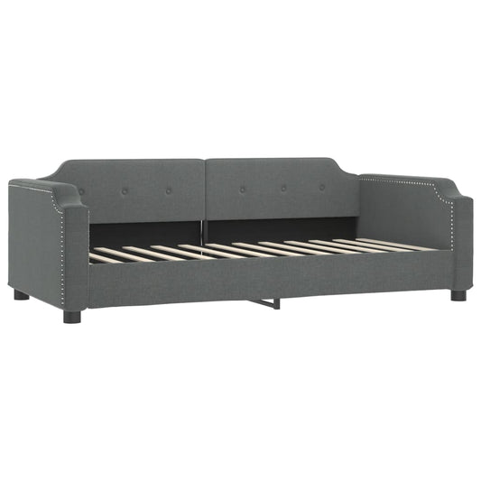 Day Bed without Mattress Dark Grey 90x190 cm Fabric Day Bed without Mattress Dark Grey 90x190 cm Fabric