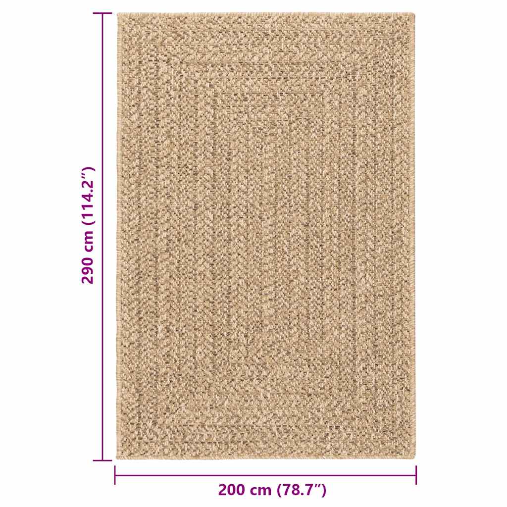 Rug ZIZUR 200x290 cm Jute Look Indoor and Outdoor