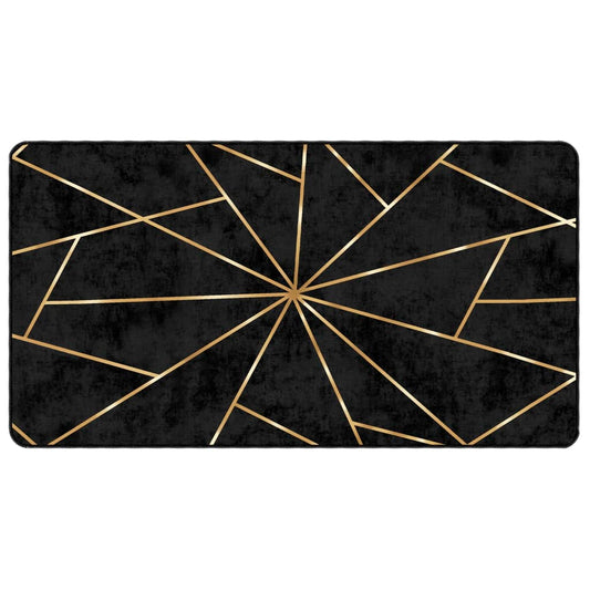 Rug Washable Black and Gold 80x150 cm Rug Washable Black and Gold 80x150 cm