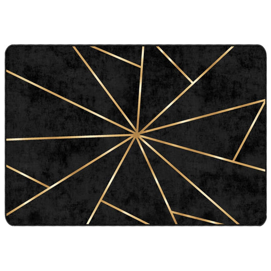 Rug Washable Black and Gold 160x230 cm Anti Slip Rug Washable Black and Gold 160x230 cm Anti Slip