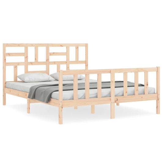 Bed Frame | Natural Pine | Solid Pine Wood, Plywood | Double Size Bed Frame | Natural Pine | Solid Pine Wood, Plywood | Double Size