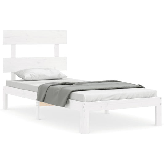 Bed Frame without Mattress White 100x200 cm Solid Wood Pine Bed Frame without Mattress White 100x200 cm Solid Wood Pine