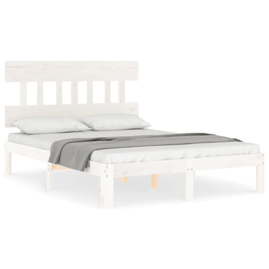Bed Frame without Mattress White 140x200 cm Solid Wood Pine Bed Frame without Mattress White 140x200 cm Solid Wood Pine