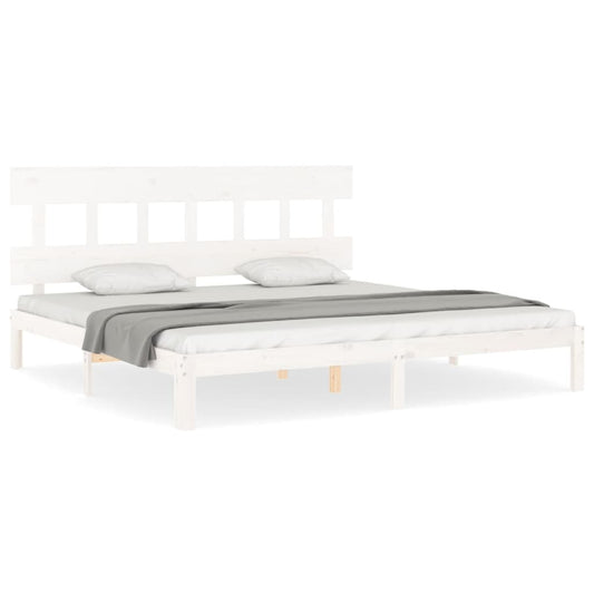 Bed Frame without Mattress White 200x200 cm Solid Wood Pine Bed Frame without Mattress White 200x200 cm Solid Wood Pine