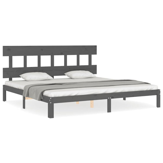 Bed Frame without Mattress Grey 200x200 cm Solid Wood Pine Bed Frame without Mattress Grey 200x200 cm Solid Wood Pine