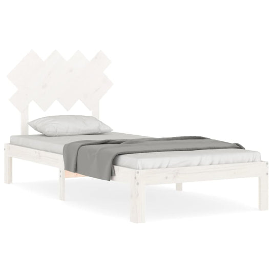 Bed Frame without Mattress White 90x200 cm Solid Wood Pine Bed Frame without Mattress White 90x200 cm Solid Wood Pine