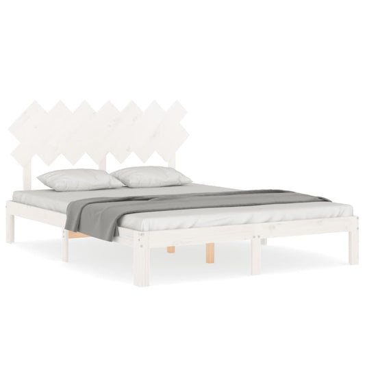 Bed Frame without Mattress White King Size Solid Wood Pine Bed Frame without Mattress White King Size Solid Wood Pine