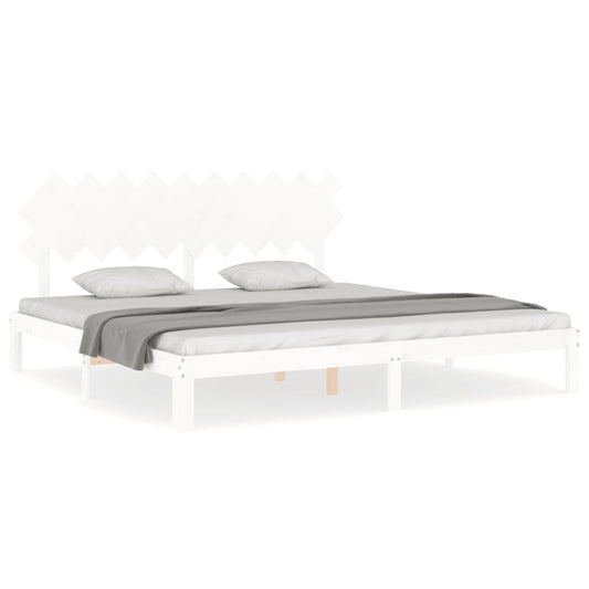 Bed Frame without Mattress White 200x200 cm Solid Wood Pine Bed Frame without Mattress White 200x200 cm Solid Wood Pine