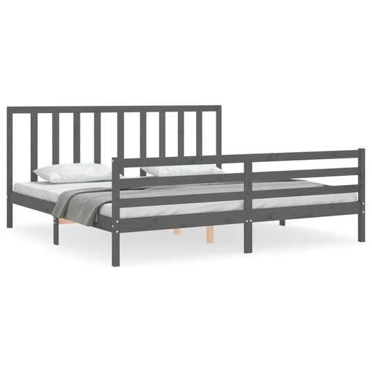 Bed Frame without Mattress Grey 200x200 cm Solid Wood Pine Bed Frame without Mattress Grey 200x200 cm Solid Wood Pine