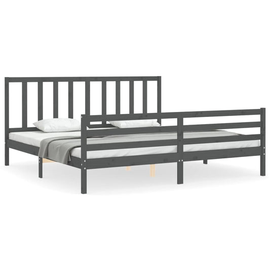 Bed Frame without Mattress Grey 200x200 cm Solid Wood Pine Bed Frame without Mattress Grey 200x200 cm Solid Wood Pine