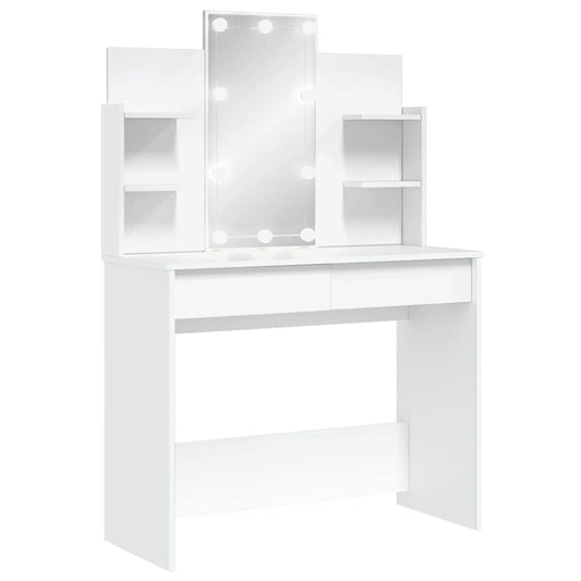 Dressing Table with LED Lights White 96x40x142 cm Dressing Table with LED Lights White 96x40x142 cm
