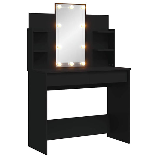 Dressing Table with LED Lights Black 96x40x142 cm Dressing Table with LED Lights Black 96x40x142 cm