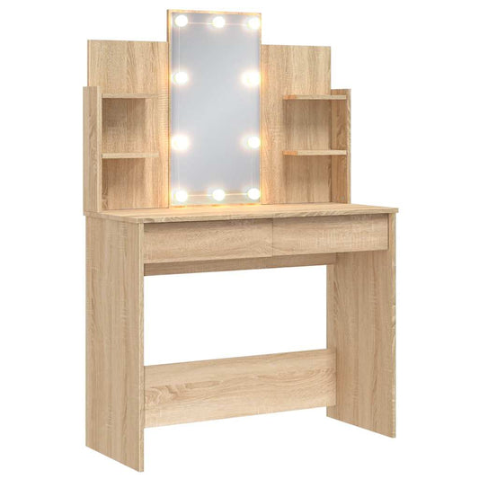 Dressing Table with LED Lights Sonoma Oak 96x40x142 cm Dressing Table with LED Lights Sonoma Oak 96x40x142 cm