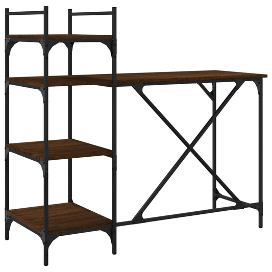 Computer Desk with Shelves Brown Oak 120x47x109 cm Computer Desk with Shelves Brown Oak 120x47x109 cm