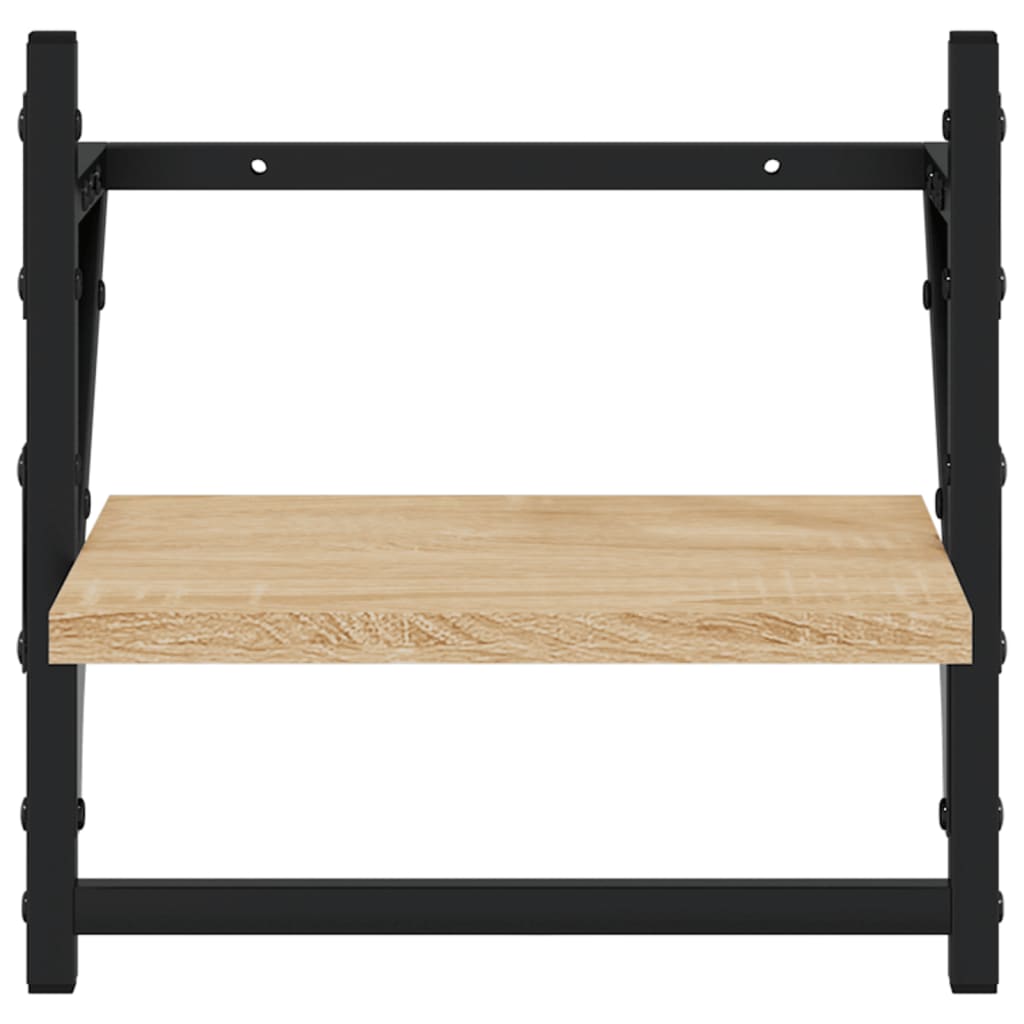 6 Piece Wall Shelf Set with Bars Sonoma Oak Engineered Wood
