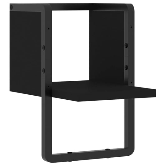 Wall Shelf with Bar Black 20x25x30 cm Wall Shelf with Bar Black 20x25x30 cm