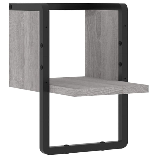 Wall Shelf with Bar Grey Sonoma 20x25x30 cm Wall Shelf with Bar Grey Sonoma 20x25x30 cm