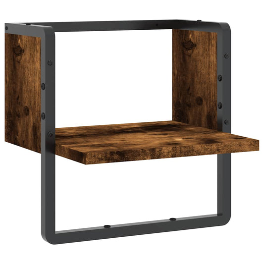 Wall Shelf with Bar Smoked Oak 30x25x30 cm Wall Shelf with Bar Smoked Oak 30x25x30 cm