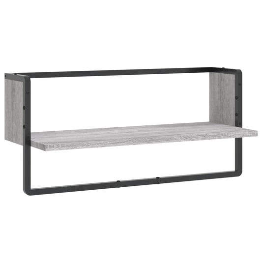 Wall Shelf with Bar Grey Sonoma 65x25x30 cm Wall Shelf with Bar Grey Sonoma 65x25x30 cm