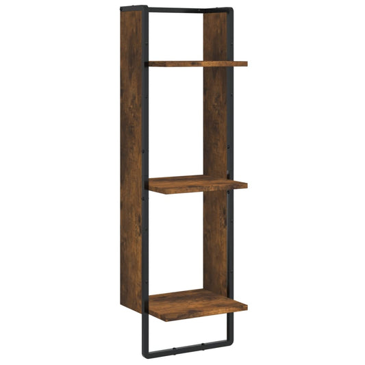 3-Tier Wall Shelf Smoked Oak 30x25x100 cm Engineered Wood 3-Tier Wall Shelf Smoked Oak 30x25x100 cm Engineered Wood