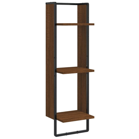 3-Tier Wall Shelf Brown Oak 30x25x100 cm Engineered Wood 3-Tier Wall Shelf Brown Oak 30x25x100 cm Engineered Wood