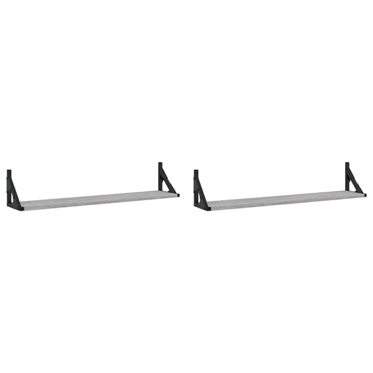 Wall Shelves 2 pcs Grey Sonoma 80x15x15.5 cm Engineered wood Wall Shelves 2 pcs Grey Sonoma 80x15x15.5 cm Engineered wood
