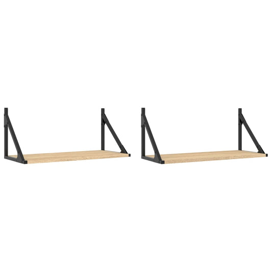 Wall Shelves 2 pcs Sonoma Oak 60x25x25.5 cm Engineered wood Wall Shelves 2 pcs Sonoma Oak 60x25x25.5 cm Engineered wood