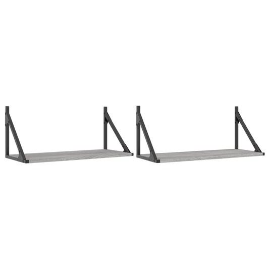 Wall Shelves 2 pcs Grey Sonoma 60x25x25.5 cm Engineered wood Wall Shelves 2 pcs Grey Sonoma 60x25x25.5 cm Engineered wood