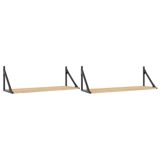 Wall Shelves 2 pcs Sonoma Oak 80x25x25.5 cm Engineered wood Wall Shelves 2 pcs Sonoma Oak 80x25x25.5 cm Engineered wood