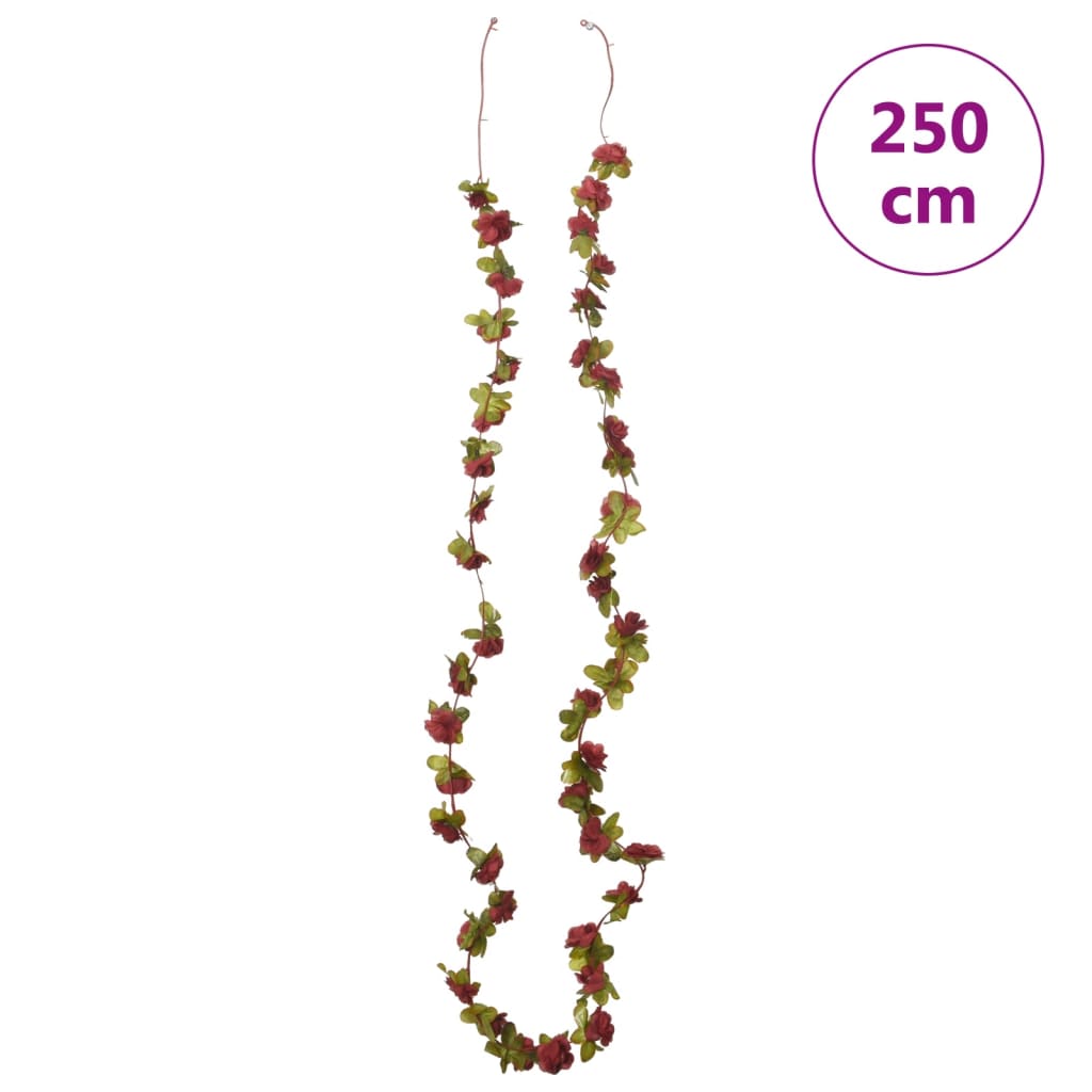 Flower Garlands 6 pcs Wine Red 250 cm