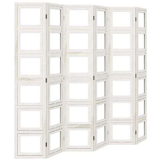 Room Divider 6 Panels White Solid Wood Paulownia Room Divider 6 Panels White Solid Wood Paulownia
