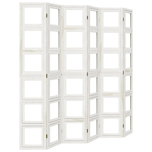 Room Divider 6 Panels White Solid Wood Paulownia Room Divider 6 Panels White Solid Wood Paulownia