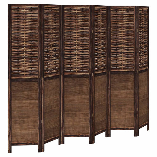 Room Divider 6 Panels Dark Brown Solid Wood Paulownia Room Divider 6 Panels Dark Brown Solid Wood Paulownia
