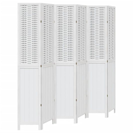 Room Divider 6 Panels White Solid Wood Paulownia Room Divider 6 Panels White Solid Wood Paulownia