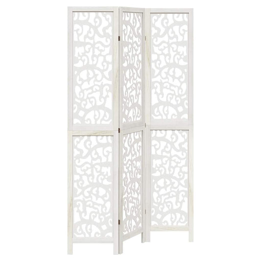 Room Divider 3 Panels White Solid Wood Paulownia Room Divider 3 Panels White Solid Wood Paulownia