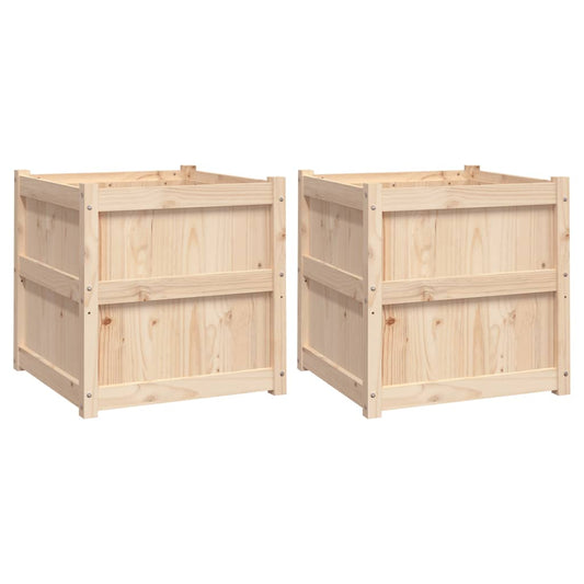 Garden Planters 2 pcs Solid Wood Pine Garden Planters 2 pcs Solid Wood Pine