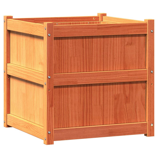 Garden Planters 2 pcs Wax Brown Solid Wood Pine Garden Planters 2 pcs Wax Brown Solid Wood Pine