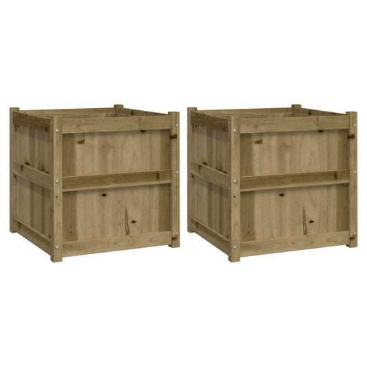 Garden Planters 2 pcs Impregnated Wood Pine Garden Planters 2 pcs Impregnated Wood Pine