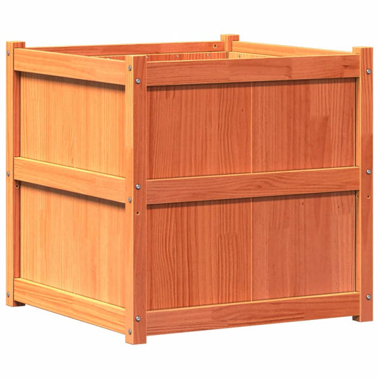 Garden Planter Wax Brown 70x70x70 cm Solid Wood Pine Garden Planter Wax Brown 70x70x70 cm Solid Wood Pine