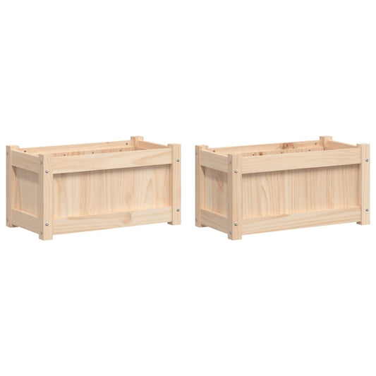 Garden Planters 2 pcs Solid Wood Pine Garden Planters 2 pcs Solid Wood Pine