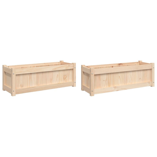 Garden Planters 2 pcs Solid Wood Pine Garden Planters 2 pcs Solid Wood Pine