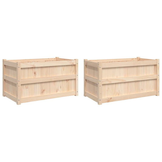 Garden Planters 2 pcs Solid Wood Pine Garden Planters 2 pcs Solid Wood Pine