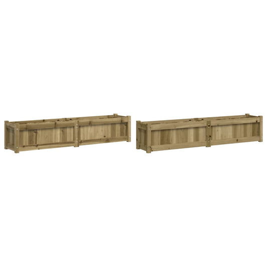 Garden Planters 2 pcs Impregnated Wood Pine Garden Planters 2 pcs Impregnated Wood Pine