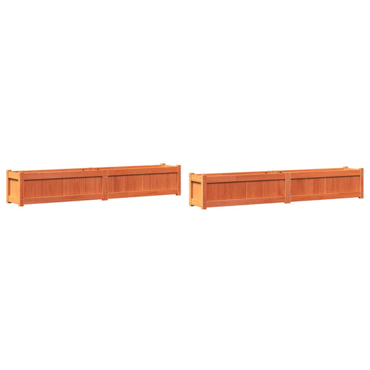 Garden Planters 2 pcs Wax Brown Solid Wood Pine Garden Planters 2 pcs Wax Brown Solid Wood Pine